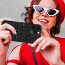 MZELQ for iPhone 16 Pro Max Case, Silicone Bow Paint Cute Pattern, Camera Protection Soft Slim Phone Case for Girls Women -Black