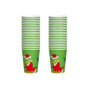 36 Pcs Christmas Cups 4 Unique Festive Designs Premium Disposable Paper Cups Christmas Party Supplies for Xmas Birthdays Celebrations