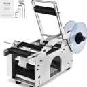 VEVOR Semi-Automatic Round Labeling Machine, 20-50pcs/min, Electric Bottle Label Applicator for Round Bottles, Round Bottle Labeler Suitable for Diameter 0.78-4.72 inches (with Pressing Bar)