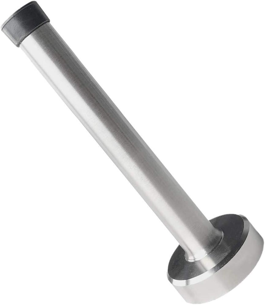 Long Door Stops, 8 Inch Stainless Steel Doorstop, Brushed Door Stopper, Anti-Collision Resistance with Rubber Absorber, Doors Holder Catch Wall Protector Silver (1 Pack)