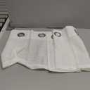 UPOPO White Sheer Valance for Windows 16 inches Long Natural Linen Farmhouse Short Small Mini Curtains Topper Open Weave Rustic Living Room Bedroom Door Kitchen Bathroom 1 Panel Grommet Top 52"x16"