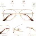 3-Pack Retro Aviator Reading Glasses for Men Women Trendy Square Blue Light Blocking Computer Readers Metal AM6092A