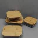 Vtopmart Glass Food Storage Containers with Bamboo Lids, 4 Pack Meal Prep Glass Containers Safe for Microwave, Oven, Freezer and Dishwasher, BPA Free