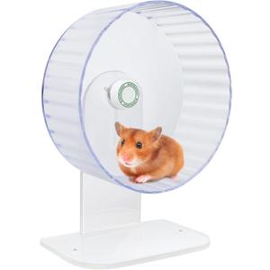 Silent Hamster Wheels - Syrian Hamster Wheel, Hamster Wheel Car, 10.2 Inch Hamster Wheel, Fully Transparent, Height Adjustable, Quiet Wheels for Various Small Animals (Large)