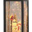 Eldnacele Christmas Snow Globe Lantern with Music, Battery Operated Lighted Swirling Glitter Water Lantern with Timer for Christmas Home Decoration, Snowman