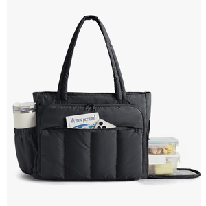BAGSMART Tote Bag for Women, Teacher Tote with Insulated Compartment, Large Puffer Work Tote Handbags for Work