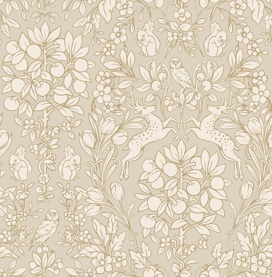 NuWallpaper by WallPops Taupe Enchanted Peel and Stick Wallpaper, Removable Wallpaper, 20.5 in x 18 ft