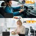 Portable Oven - 100W Fast Heating Food Warmer, 3-in-1 Electric Lunch Box & Lunch Warmer 12V/24V/110V - Mini Personal Microwave Oven for Car, Truck Driver, Office, Travel & Outdoor Use, Large