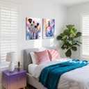 Framed Teen Girls Bedroom Wall Art Set of 3, Colorful Fashion Makeup Brush Perfume Pictures Wall Decor Paintings, Watercolor Drink Prints Aesthetic Home Decor for Living Room Bathroom Dorm 16x24 inch, 24L" x 16W"