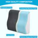 Back Support Pillow for Recliner Dual Layer Lumbar Support Pillow with Gel Memory Foam Ergonomic Orthopedic Lumbar Cushions for Elderly Lower Back Pain Relief Washable Cover Dark Grey