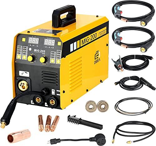 Aluminum MIG Welder 200A 110V/220v Dual Voltage Mig Welding Machine Gas/Gasless/Lift TIG/Stick 4 in 1 Welder Machine IGBT with two mig guns