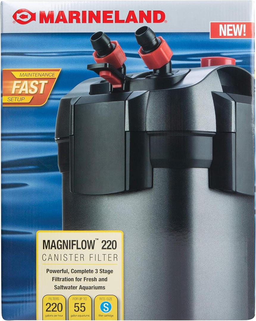 Marineland Magniflow Canister Filter 220 GPH For aquariums, Easy Maintenance