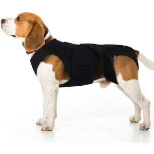 Dog Back Brace for Small Dogs - Adjustable Spinal Stability Brace with 5 Flexible Plastic Strips, Comfortable for Senior or Less Mobile Small Dogs, Machine Washable, Black S