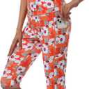 Cagola Womens Swim Capris Swim Pants Knee Length Long Swim Shorts UPF50+ Capri Swimsuits High Waisted Tummy Control Quick L