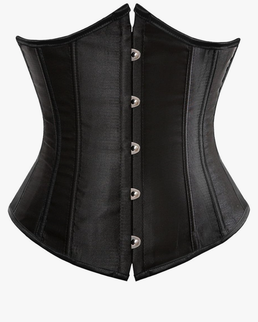 Zhitunemi Women's Satin Underbust Corset Bustier Waist Training Cincher Plus Size Corsets M
