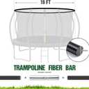 Wesiti Trampoline Fiber Glass Rods for Top Ring of Net Enclosure Fiberglass Poles for 16Ft Frame with Tube Caps, Not for The Plastic T Connector (for 16ft Trampoline Frame)
