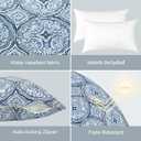 LVTLVTXIII 1220 Inch Outdoor Lumbar Pillows, Pack of 2 Water Repellent Lumbar Pillow with Inserts, Fluffy Decorative Garden Lumbar Cushions for Home Patio Coach Sofa Use, Medallion Blue