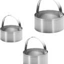 3 Pieces Round Biscuit Cutter with Handle - Stainless Steel Round Circle Doughnut Cutter Baking Molds Assorted Size
