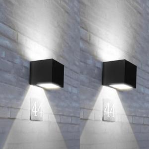 SOTTLOT Solar Lights, 2pcs Up and Down Solar Wall Lights Outdoor Waterproof, 4000K 700LM Cube Design Dusk to Dawn Solars Outdoor Light for Outside Porch Pergola Patio Yard Decor