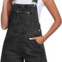 Skirt BL Denim Overall Shorts for Women Casual Adjustable Straps Bib Jean Short Overalls Shortalls with Pockets Summer (Gray, M)