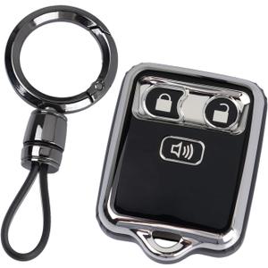 WJS Key Fob Cover, Car Key Case Shell Protector Compatible with 1998-2016 Ford F150 F250 F350 F450 F550 Lincoln Mercury (Black)