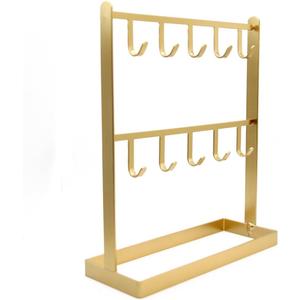 LXZ 1 PC Tabletop Hook Rack Jewelry Stand Holder Golden Hangers for Necklaces Keys Bracelets Ear Rings