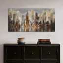 Wall Decorations Framed Large Cityscape New York Wall Decor Canvas Prints Abstract Brown City Theme Paintings Modern Canvas Wall Art for Living Room Bedroom Big Size 29x58