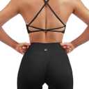 SUUKSESS Women Seamless Workout Sets Strappy Sports Bra High Waist Booty Shorts Outfits (2-4, #1 Black)