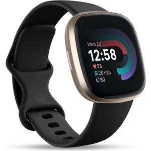 Odbeai Compatible with Fitbit Versa 4 Bands/Versa 3 Band & Fit bit Sense 2 Bands/Sense Band for Women Men,Soft Replacement Wristbands Sport Strap Accessories for Fit bit Smart Watch (Large, Black)