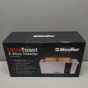 Mueller UltraToast Full Stainless Steel Toaster 2 Slice, Long Extra-Wide Slots with Removable Tray, Cancel/Defrost/Reheat Functions, 6 Browning Levels with LED Display, Housewarming Gifts New Home