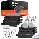 A-Premium Front and Rear Ceramic Brake Pads Set Compatible with Toyota Models - Avalon 2000-2004, Solara 1999 V6 3.0L, Solara 2001-2003, Camry 2000-2001 V6 3.0L, with Hardware, 8-Pack