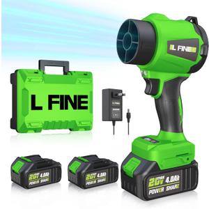 Leaf Blower Cordless - Lightweight Electric Handheld Blower with Battery and Charger, 3 Speed Mode, Blowers for Lawn Care, Patio Cleaning, Dust Cleaner, Snow Blower (Green)