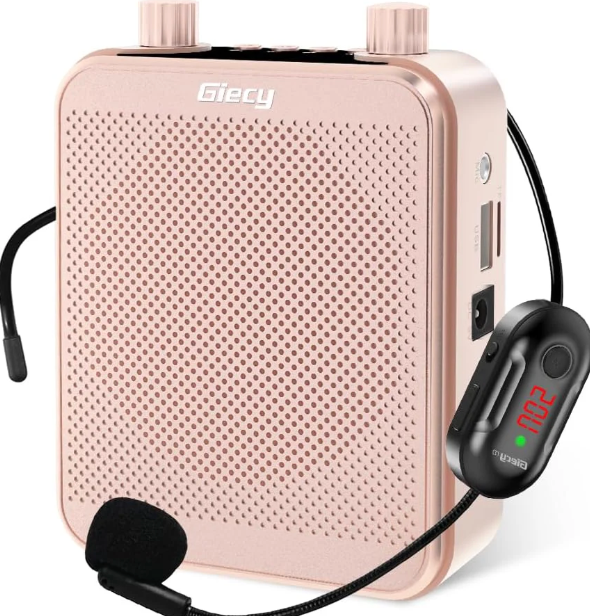 Portable Voice Amplifier, 30W 2800mAh Bluetooth Rechargeable Personal Voice Amplifier with Microphone Headset, Pa Systems Speaker for Multiple Locations Classroom, Meetings and Outdoors