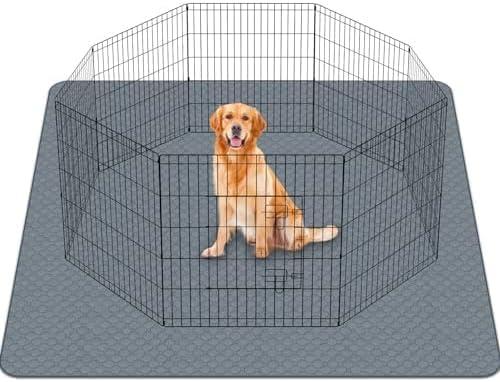 PJYuCien Dog Playpen - Foldable Puppy Playpen, 30" H Dog Fence Indoor Outdoor with 72" x 72" Washable Dog Pee Pad for Small Medium Pets