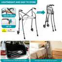 Narrow Folding Walker for Senior with Seat,Compact Foldable Standard Walker