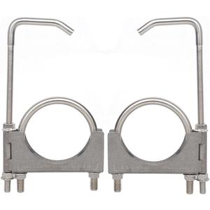Heavy Duty 3-1/2 Inch Stainless Exhaust Clamp with Hanger Rod for Universal 3.5" Exhaust Pipes