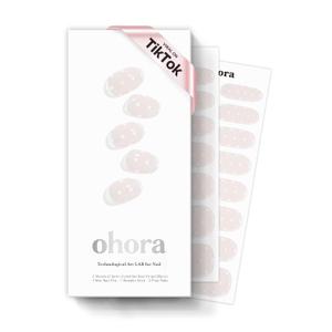 ohora Semi Cured Gel Nail Strips (N Polka Blanc) - Works with Any Nail Lamps, Salon-Quality, Long Lasting, Easy to Apply & Remove - Includes 2 Prep Pads, Nail File & Wooden Stick