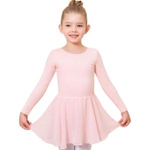 Stelle Ballet Leotards for Girls Long Sleeve Toddler Dance Leotard Outfits with Skirt Classic(Little/Big Kid) (5-6 Years)