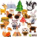 Distaratie 16 Pack Woodland Baby Shower Decorations, Woodland Animals Table Centerpieces, Jungle Theme Baby Shower Party Supplies for Boys Girls, Forest Animal Birthday Table Decor