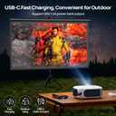 Mini Projector with WiFi and Bluetooth, 1080P/4K Supported Movie Projector with 5G WiFi 6, USB-C Fast Charging | Portable Projector for Bedroom, Small Projector Wide Compatible - Navy Blue