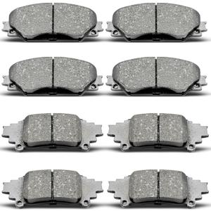 Front Rear Ceramic Brake Pads Replacement For 2012-2017 Toyota Prius V
