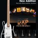 Donner HUSH X PRO Electric Guitar Kit - Smart Travel Guitar with Dozens of Preset Combinations, 7 Tone Sim Options, Metallic White