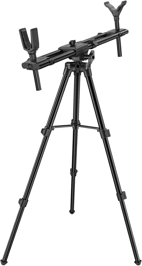 Hunting Rests, Shooting Tripod with Dual Frame, Flexible Orientation, Adjustable Height, Shooting Tripod Max Provide Maximum Shooting Stability for Outdoors, Ground Blinds and Hunting (24-42.5")
