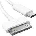 30-Pin to USB C Adapter Cable for iPhone, iPad, iPod  3ft (Next-Generation Data/Charging Cable from USB C to Dock Connector for iPhone 4S/4/3G/3/1, iPad 3/2/1, iPod, White)  CableDirect