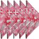 AVKA Studio Cotton Dinner Napkins 18x18 inches - Washable Cloth Napkins Set of 6 - Everyday Use or Dinner Party and Events - Pink Lighweight Indian Block Printed Fabric