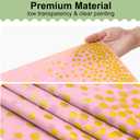 misaya 3 Packs Dot Disposable Table Cloth, 54 x 108 Inch Waterproof Plastic Tablecloth, Rectangle Gold Dots in Pink Table Covers for Mother's Day, Picnic, Birthday, Party