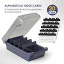 MaxGear Business Card Holder Desk, Large Plastic Business Card Organizer Box with Lid, Credit Cards Holder File Storage Case for Office & Home, Holds 500 3.5 x 2.2 Cards with A-Z Index Tabs, Gray