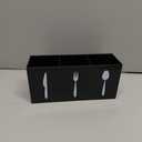 JEPELUS Black Utensil Holder for Kitchen Counter Cabinet, 3 Compartments Flatware Caddy for Knife Spoon Fork, Plastic Silverware Organizer Pen Holder for Desk