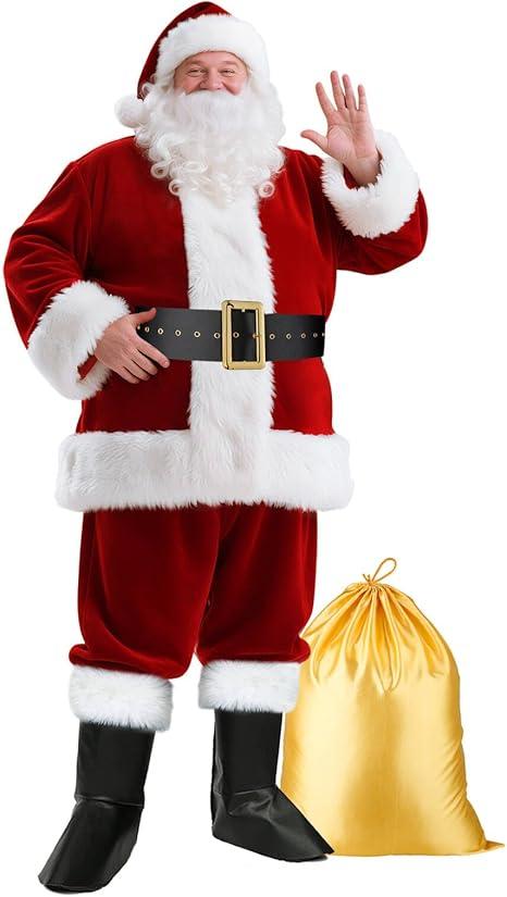 Santa Claus Costume for Men Santa Costume Santa Suit Adults Men Santa Outfit XXL 3pcs 