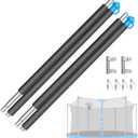 Trampoline Replacement Enclosure Poles with Clamp and Hardware Fits 10-16FT Straight Poles Trampoline (Can be Assembled by only one Adult)